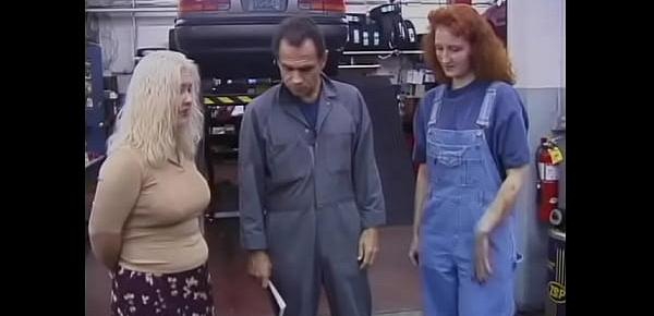  The owner of the auto repair shop is unhappy with the work of a chubby chick and spanks her big ass